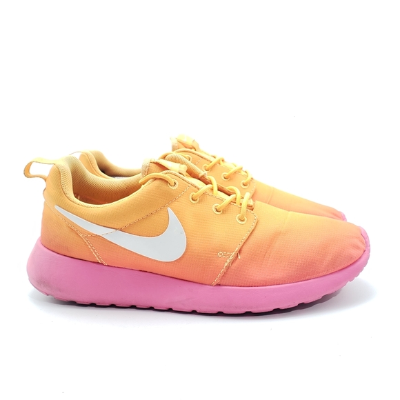 Womens Nike Rosherun Print Atomic Mango White Pink Glow Rare Sz 6.5 599432-801 - Picture 4 of 9